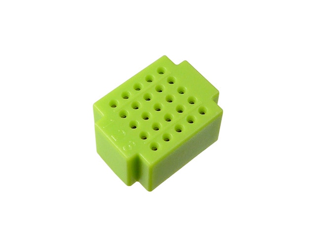 ミニブレッドボード 25穴 黄緑色