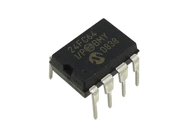 I2CシリアルEEPROM 64kbit 24FC64-I/P (DIP8)
