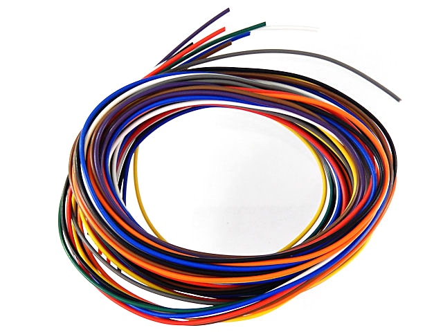 耐熱通信機器用ビニル電線 2m×10色 導体径0.65mm 単芯
