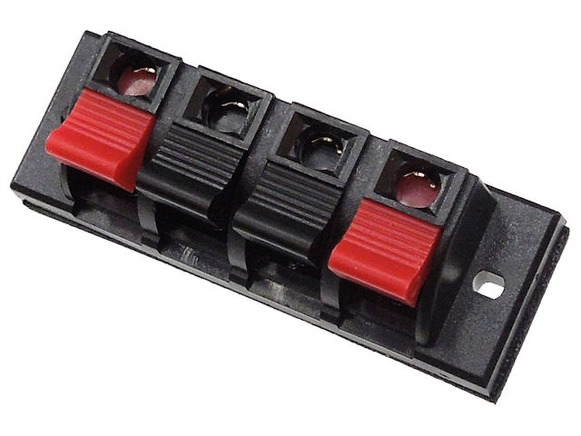 プッシュターミナル 4ピン インライン (赤・黒・黒・赤)