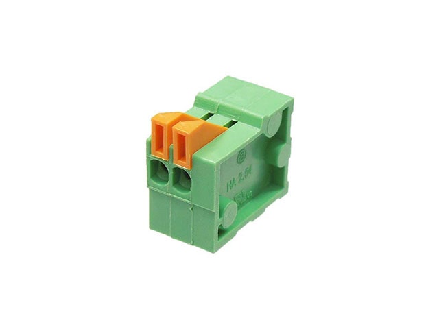 ターミナルブロック 2.54mm 2P 緑 横