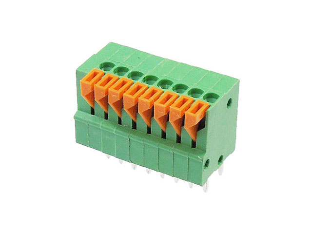 ターミナルブロック 2.54mm 8P 緑 縦