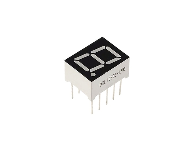 黄緑色7セグメントLED表示器 カソードコモン OSL10393-LYG