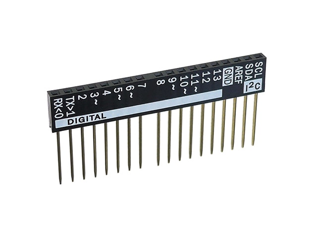 ARDUINO用ピンソケット(スタッキングコネクター) 10P+8P リード長14.3mm FH-10+8-M