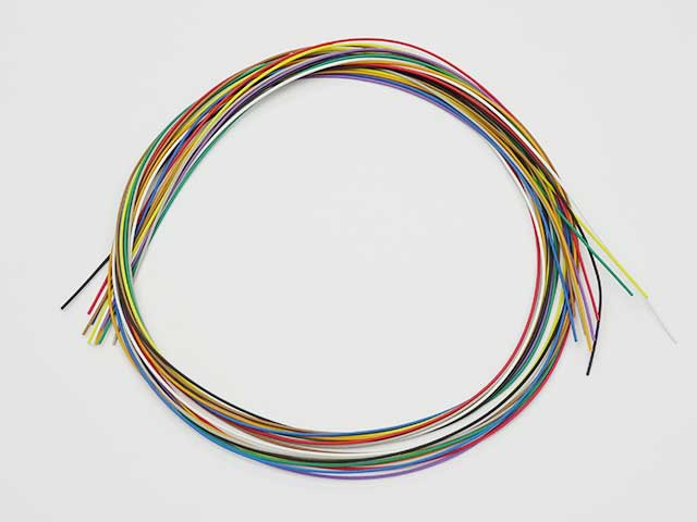 耐熱電子ワイヤー 1m×10色 導体外径0.36mm(AWG28相当)