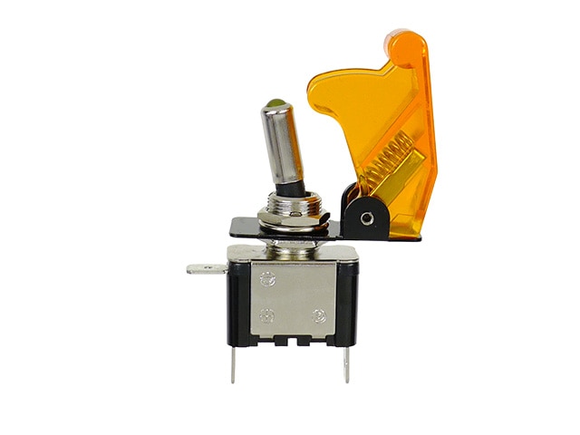 カバー付きミサイルスイッチ（オレンジ色LED付き、オレンジ色カバー）