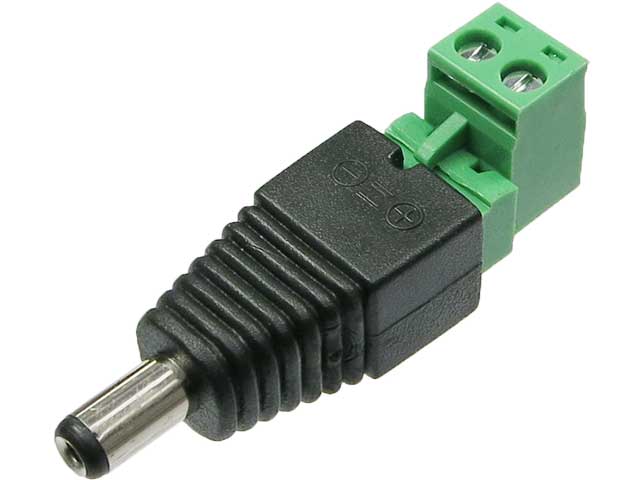 2.1mm標準DCプラグ⇔スクリュー端子台(着脱可能)