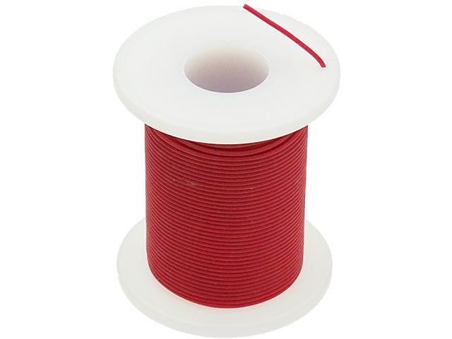 耐熱電子ワイヤー 赤色 20m 導体外径0.36mm(AWG28相当)