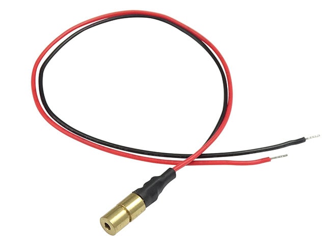 赤色ドットレーザーモジュール 4mm×13.5mm 1mW 超小型 スポット調整可