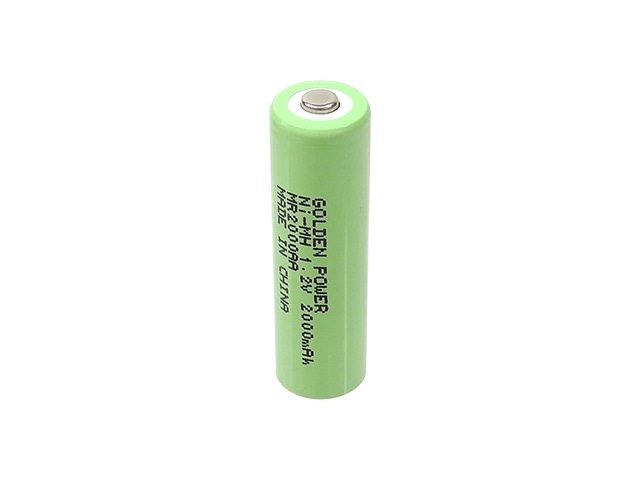 単3形ニッケル水素充電池(NiMH) 1.2V2000mAh ゴールデンパワー製