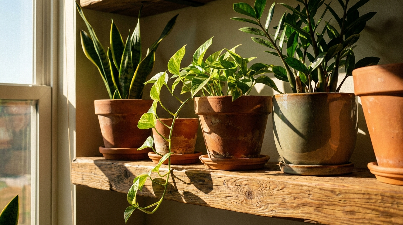 Pothos, sansevieria, ZZ : des plantes quasi increvables, parfaites pour débuter.