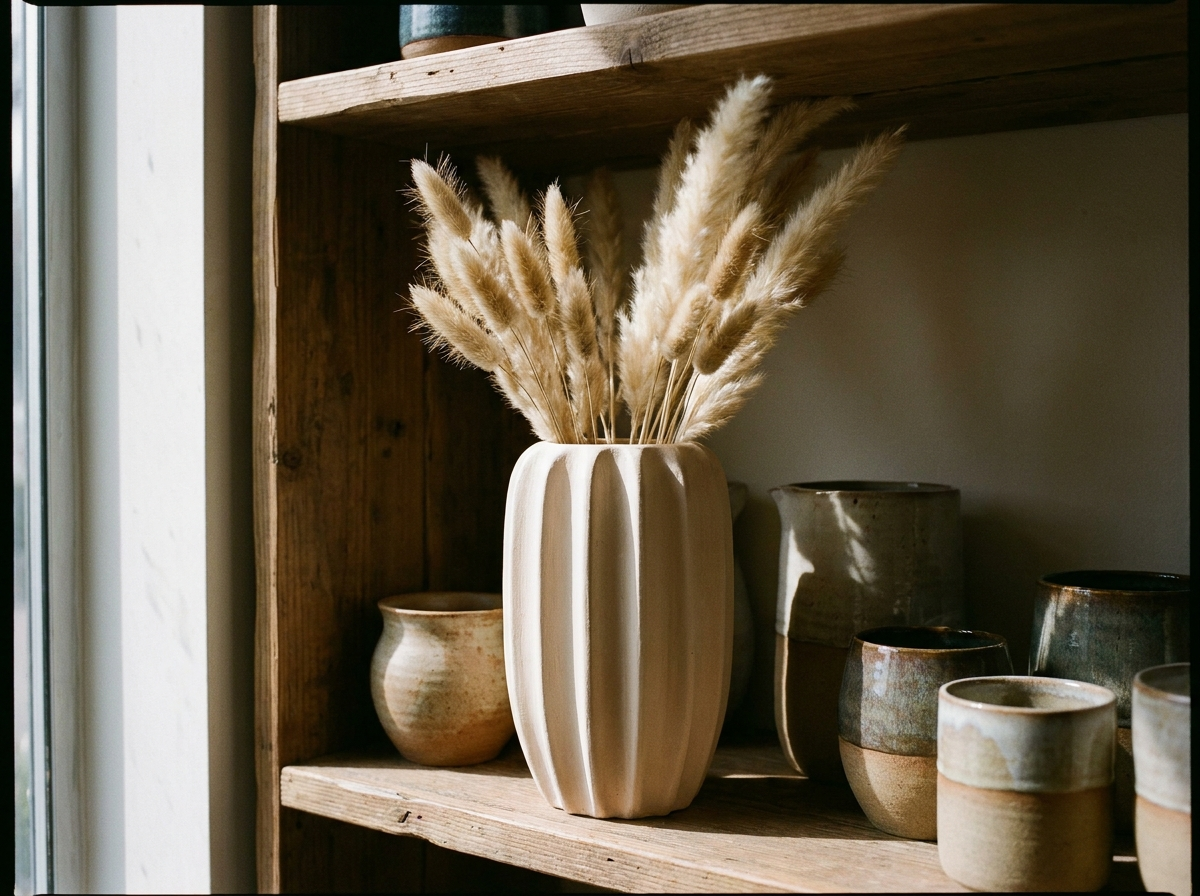 The fluted plaster vase, high-end decor look