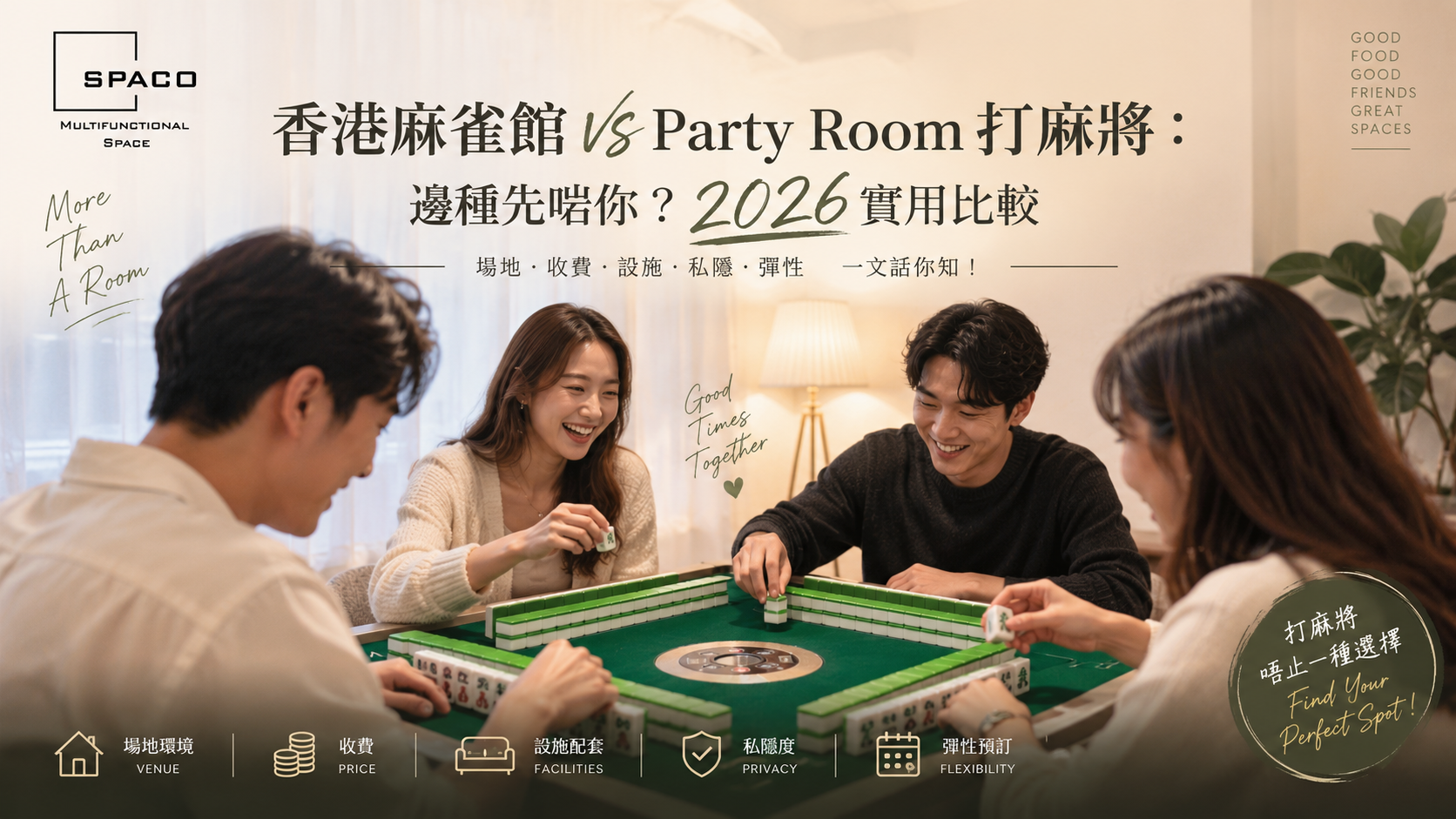 香港麻雀館 vs Party Room打麻將：邊種先啱你？2026實用比較