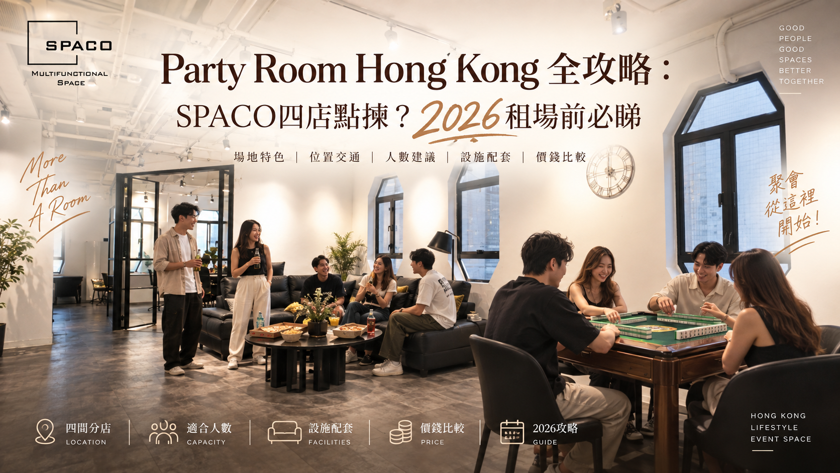 Party Room Hong Kong 全攻略:SPACO四店點揀?2026租場前必睇
