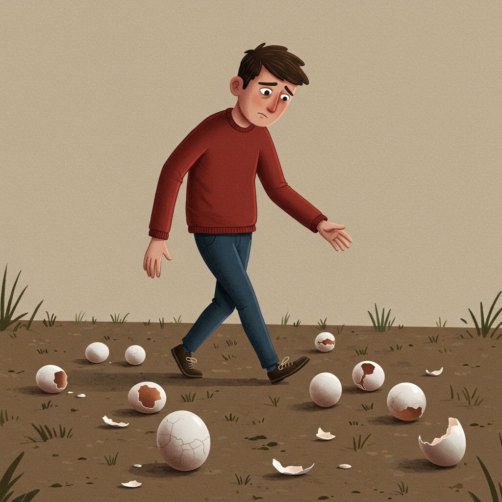 andar pisando huevos
