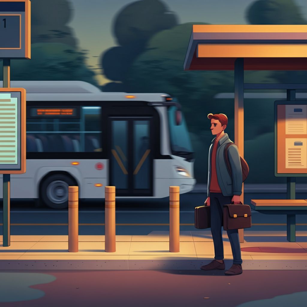 tomar el autobús en la estación