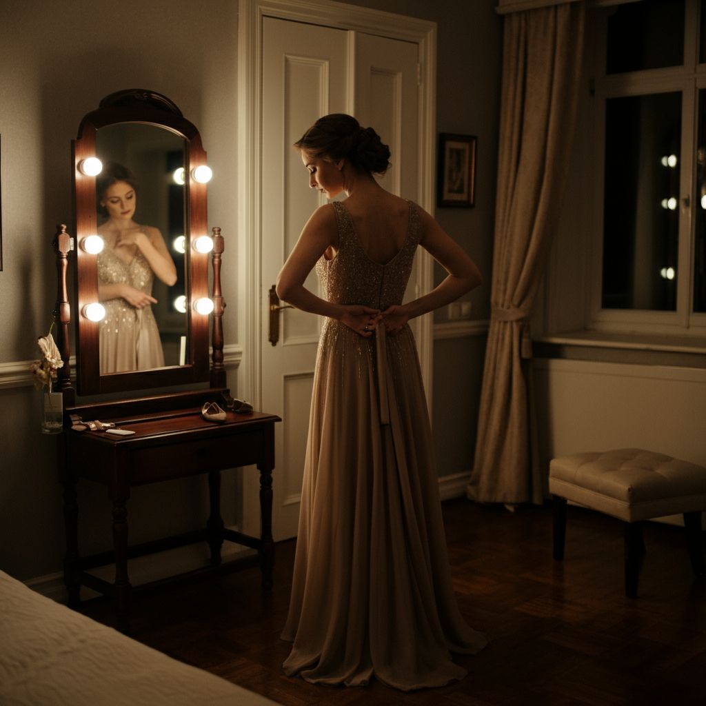 vestir un vestido de noche