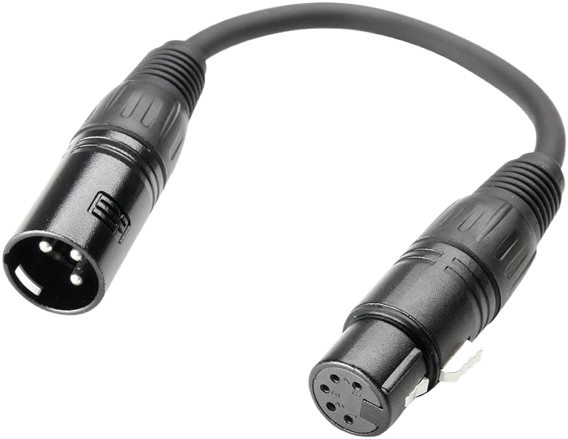 ADAPTATEUR DMX 3/5pin (Male 3pin > femelle 5pin)