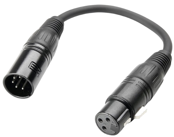 ADAPTATEUR DMX 3/5pin (Femelle 3pin > Male 5pin)