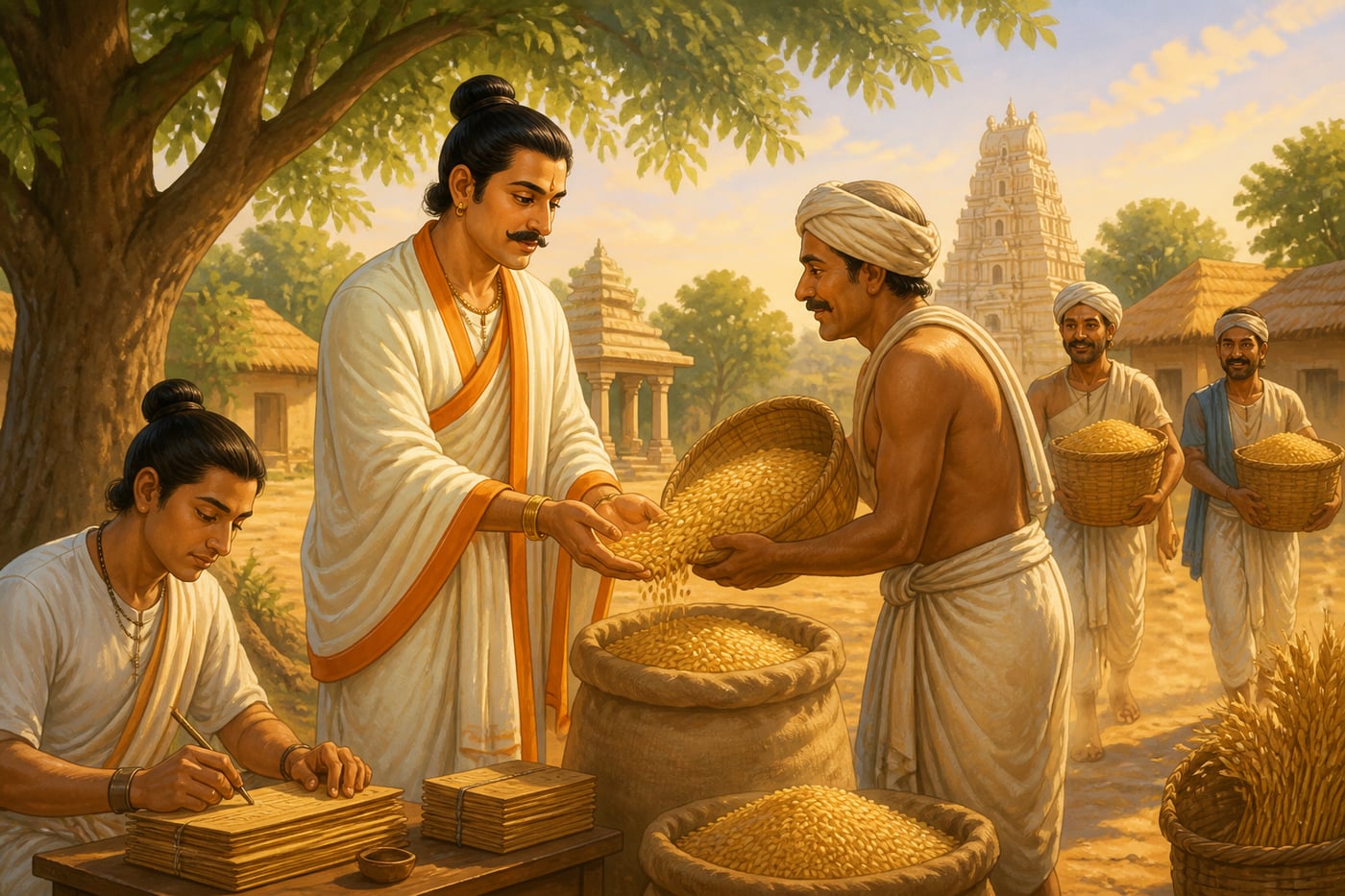 Sannidhata receiving the village harvest share
