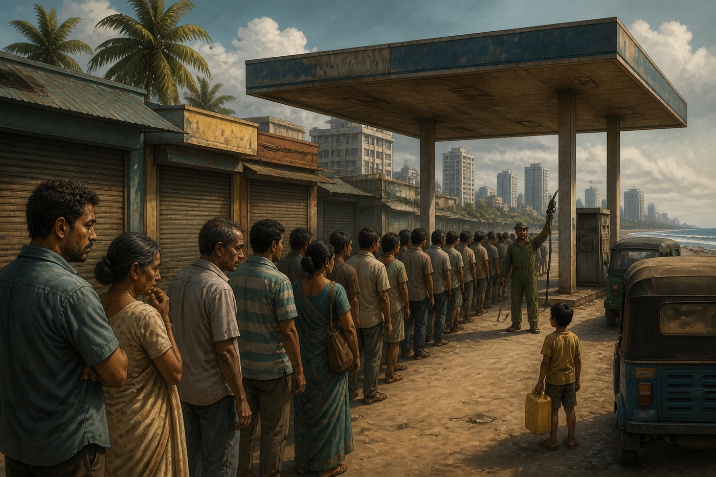 Colombo fuel queue in April 2022