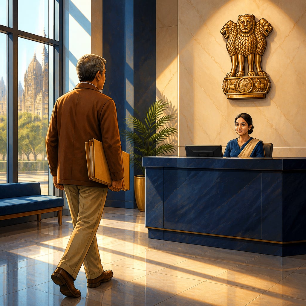A whistleblower walking into a SEBI office with documents