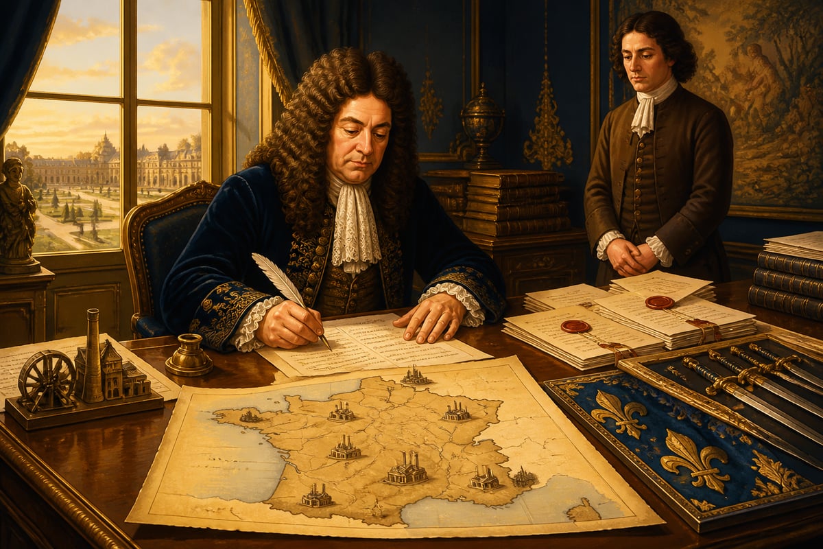 Colbert signing French manufacturing charters