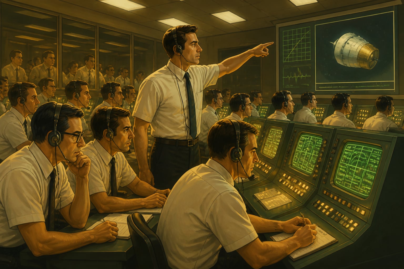 NASA Mission Control in Houston during the Apollo 13 crisis