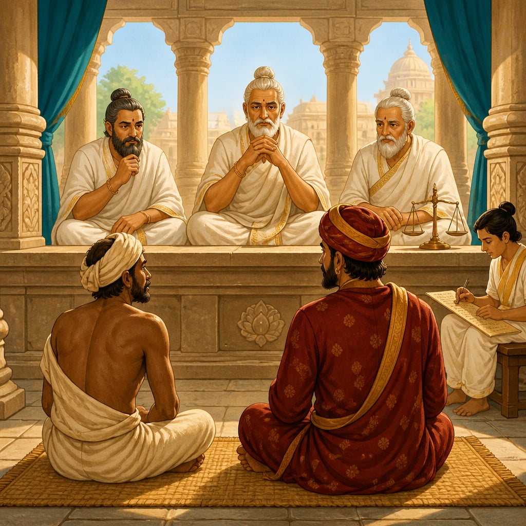A poor labourer and a wealthy merchant heard with equal attention in court