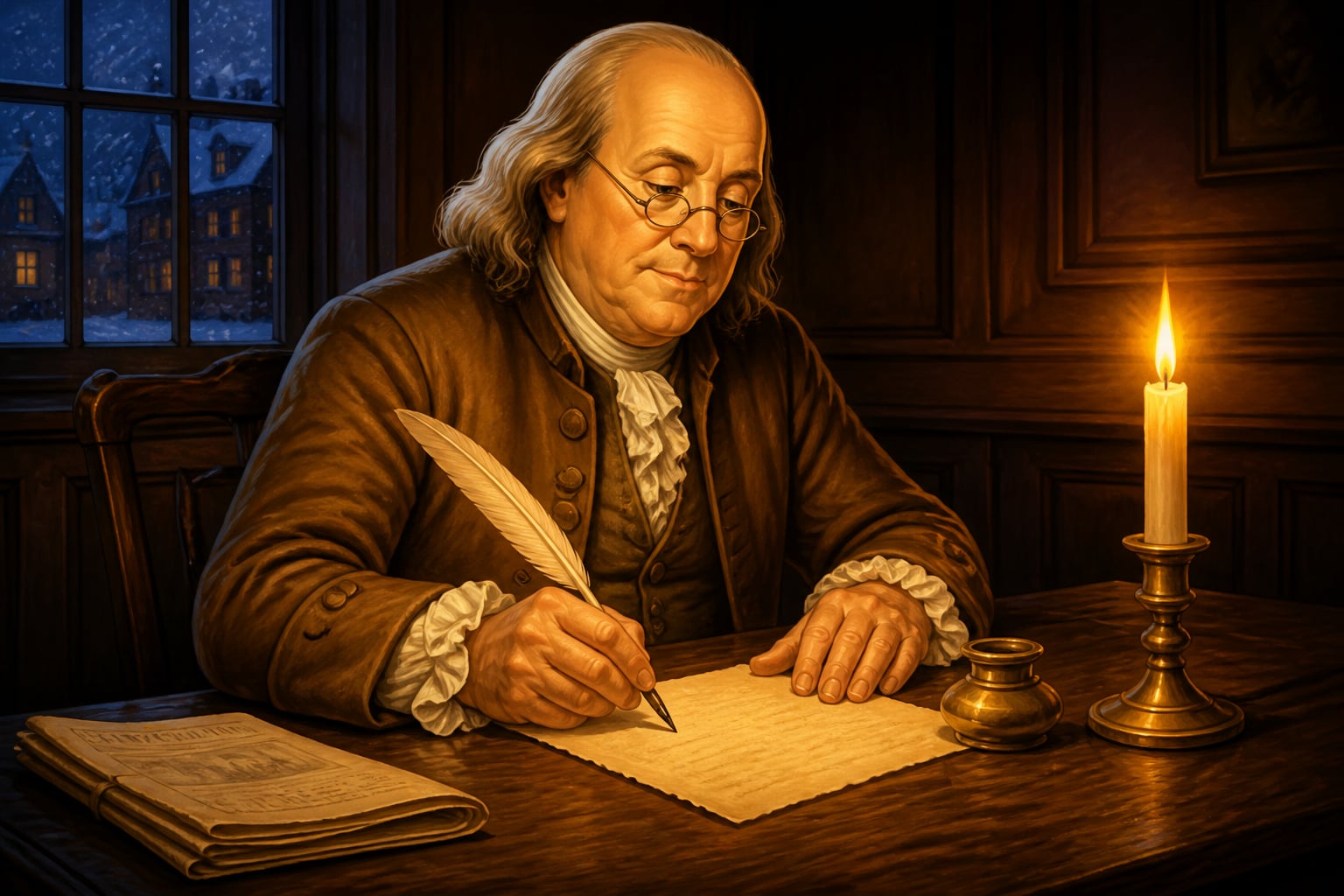 Benjamin Franklin writes his famous letter on liberty and temporary safety