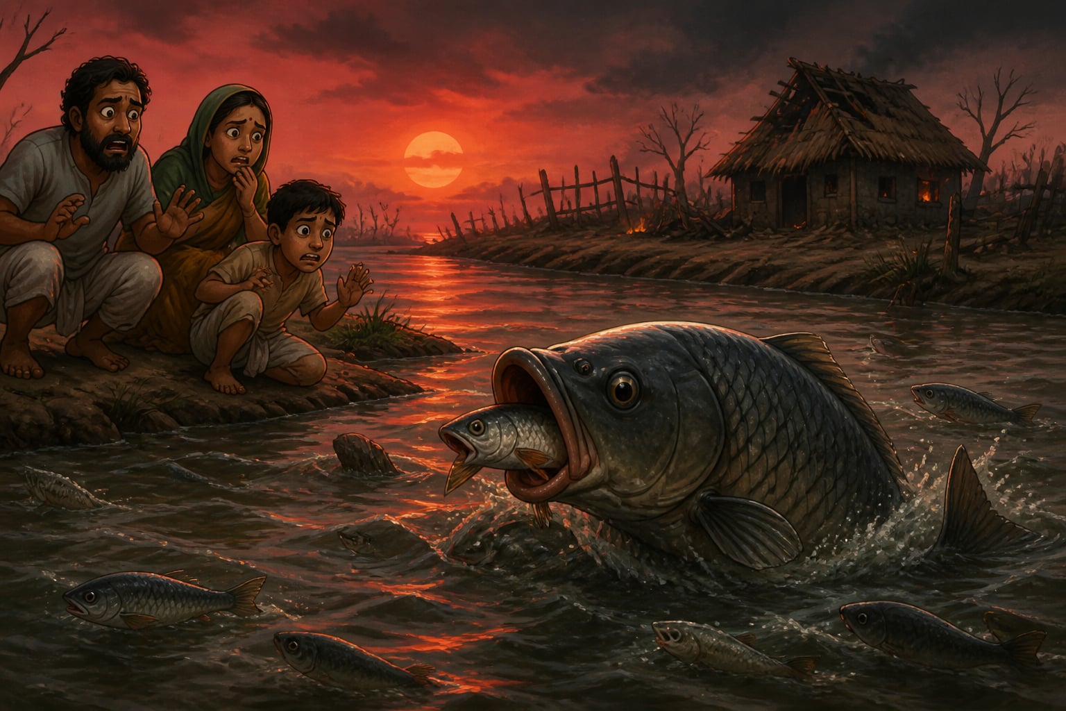 Matsya nyaya the law of the fish where the big eat the small