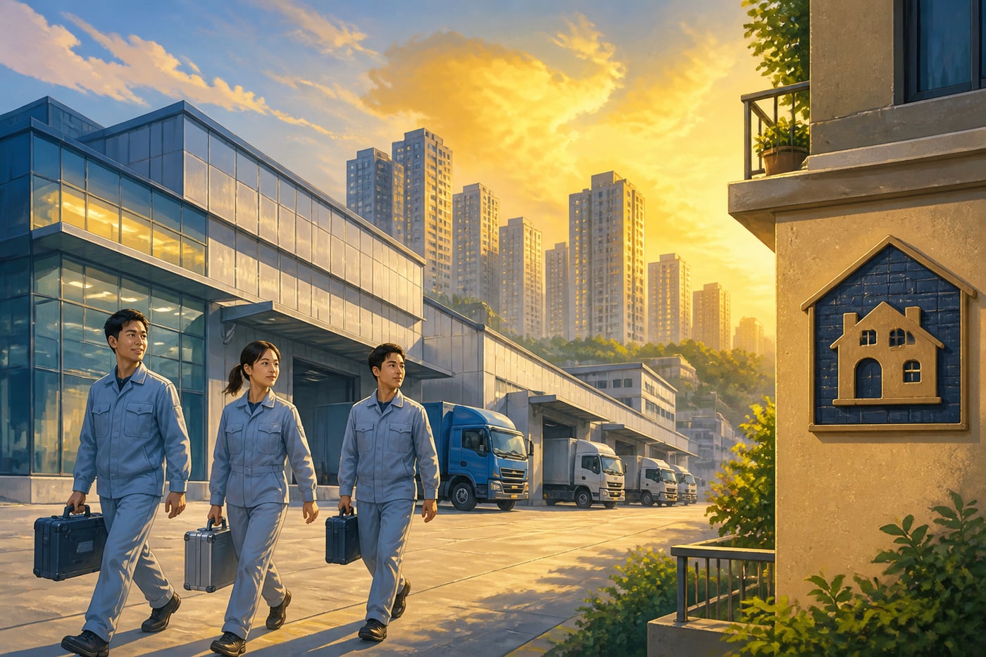 A modern Shenzhen industrial district with new manufacturing facilities