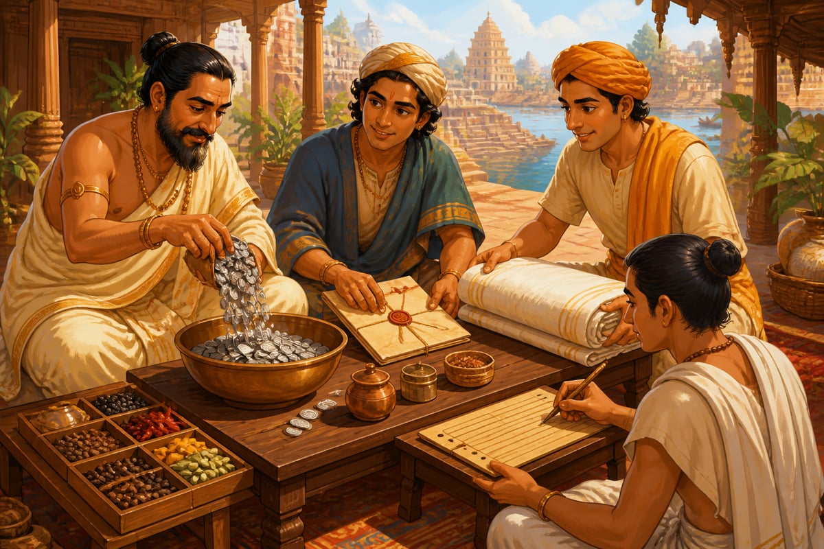 Three Mauryan partners pooling capital into a sambhuya partnership