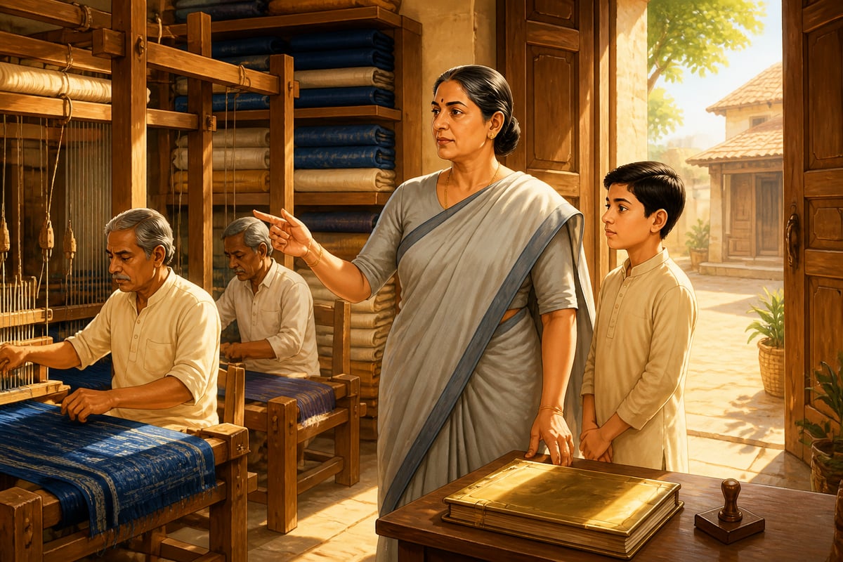 A widow managing her late husband's textile workshop