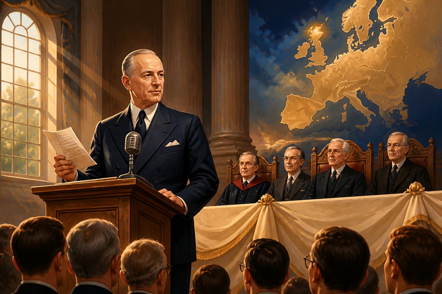 General Marshall announcing the European Recovery Program at Harvard in 1947