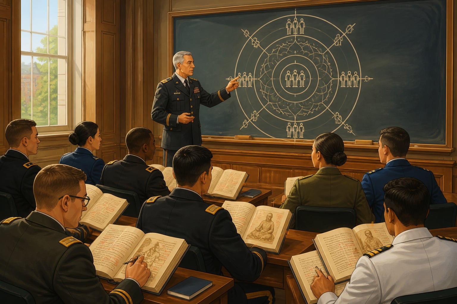 Army War College officers studying the Arthashastra