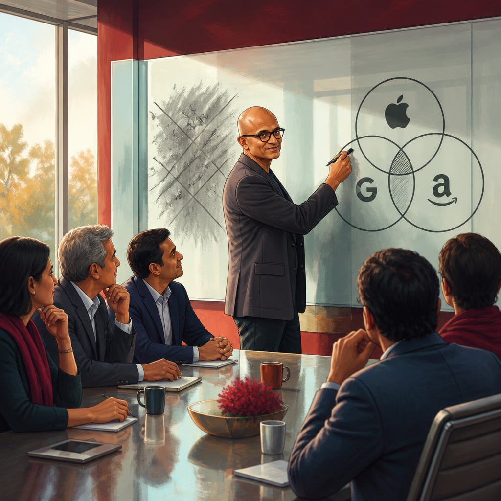 Satya Nadella redrawing Microsoft's alliance circles in 2014