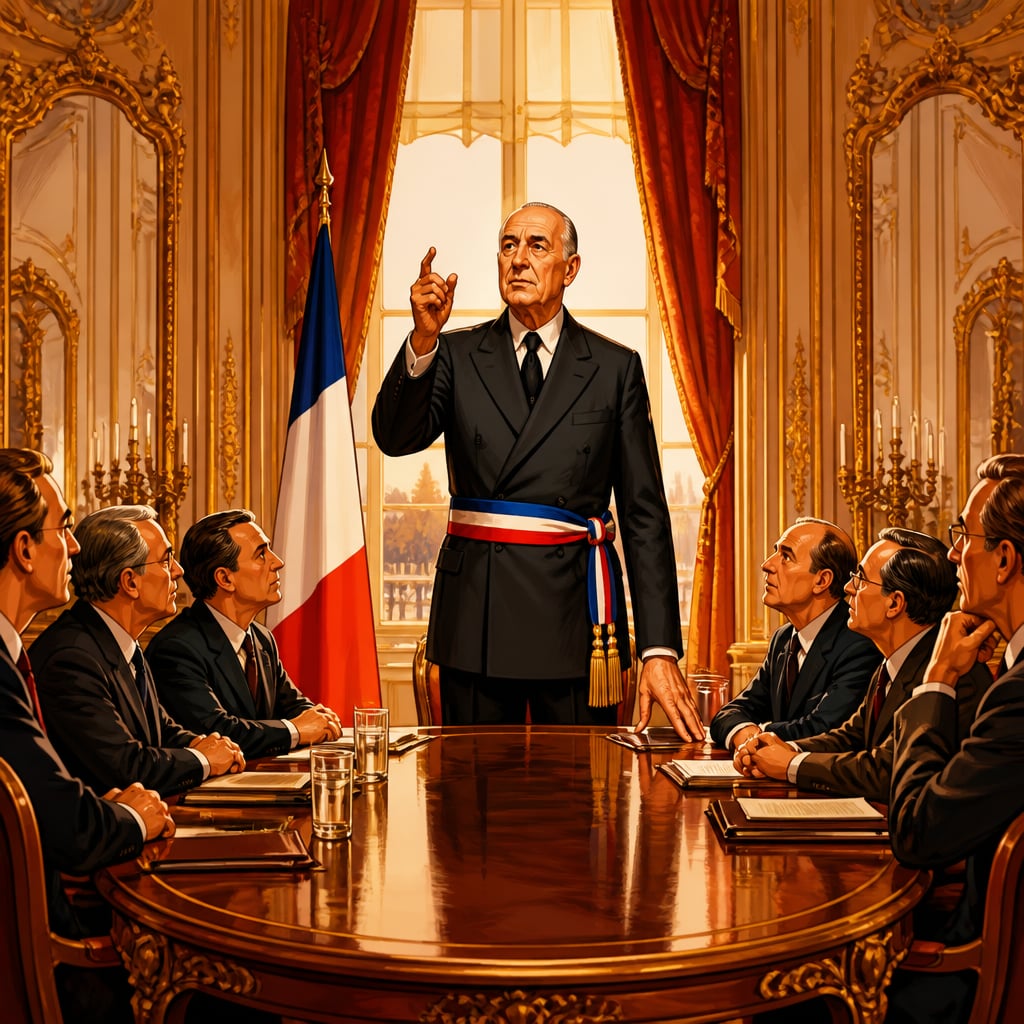 De Gaulle announcing NATO withdrawal at the Élysée in January 1966