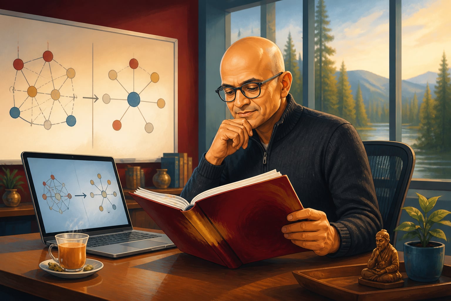 Satya Nadella reviewing the Nokia partnership wind-down