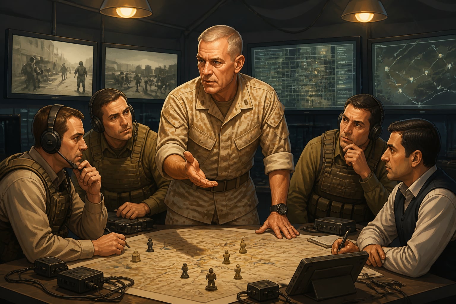 General Stanley McChrystal in the Baghdad Joint Special Operations centre in 2006