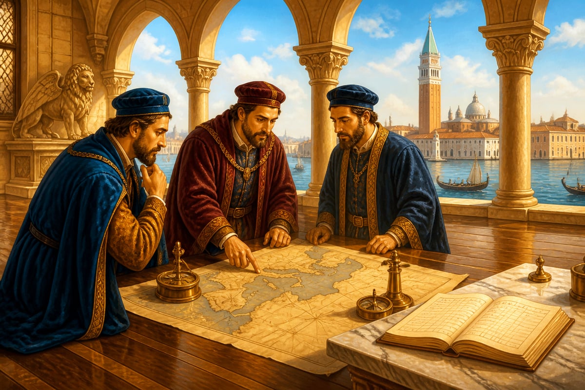 Venetian merchants planning Mediterranean trade