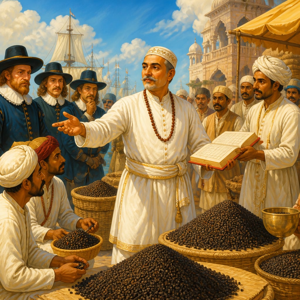 Virji Vora buying entire pepper stock at Surat 1625
