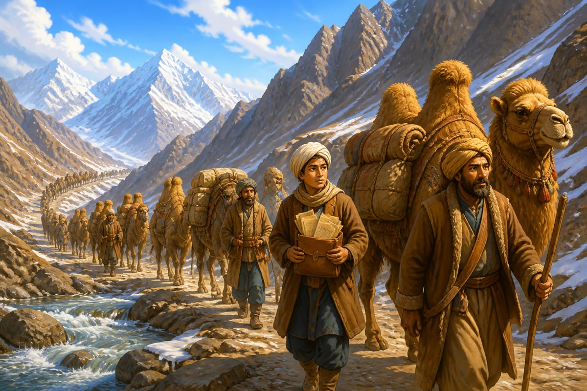 Multani caravan crossing Hindu Kush with hundis