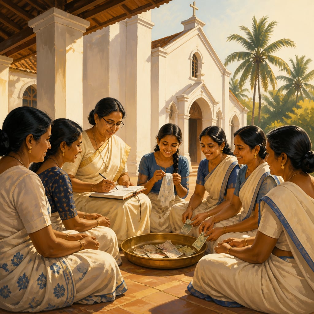 Kerala women's Sunday kuri savings circle in 1952