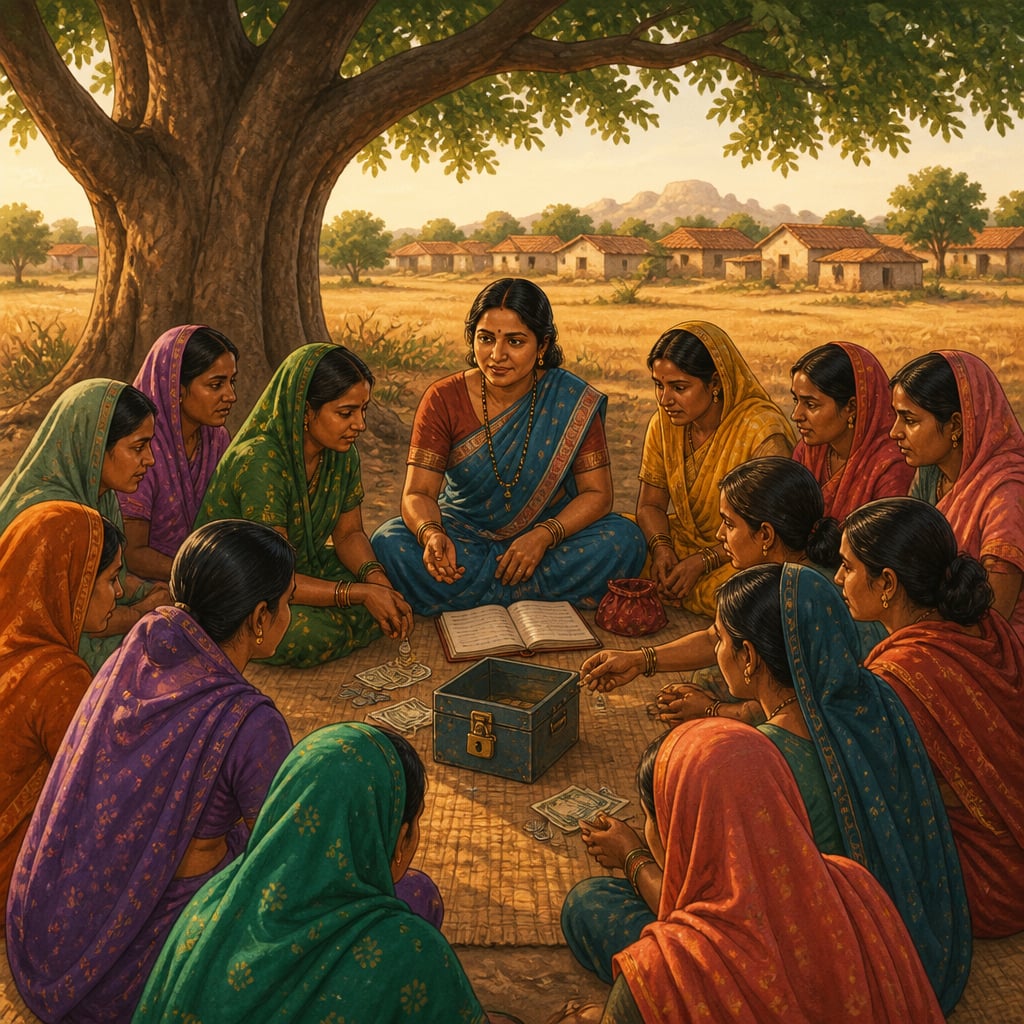 Yellamma founding the first SHG under a neem tree