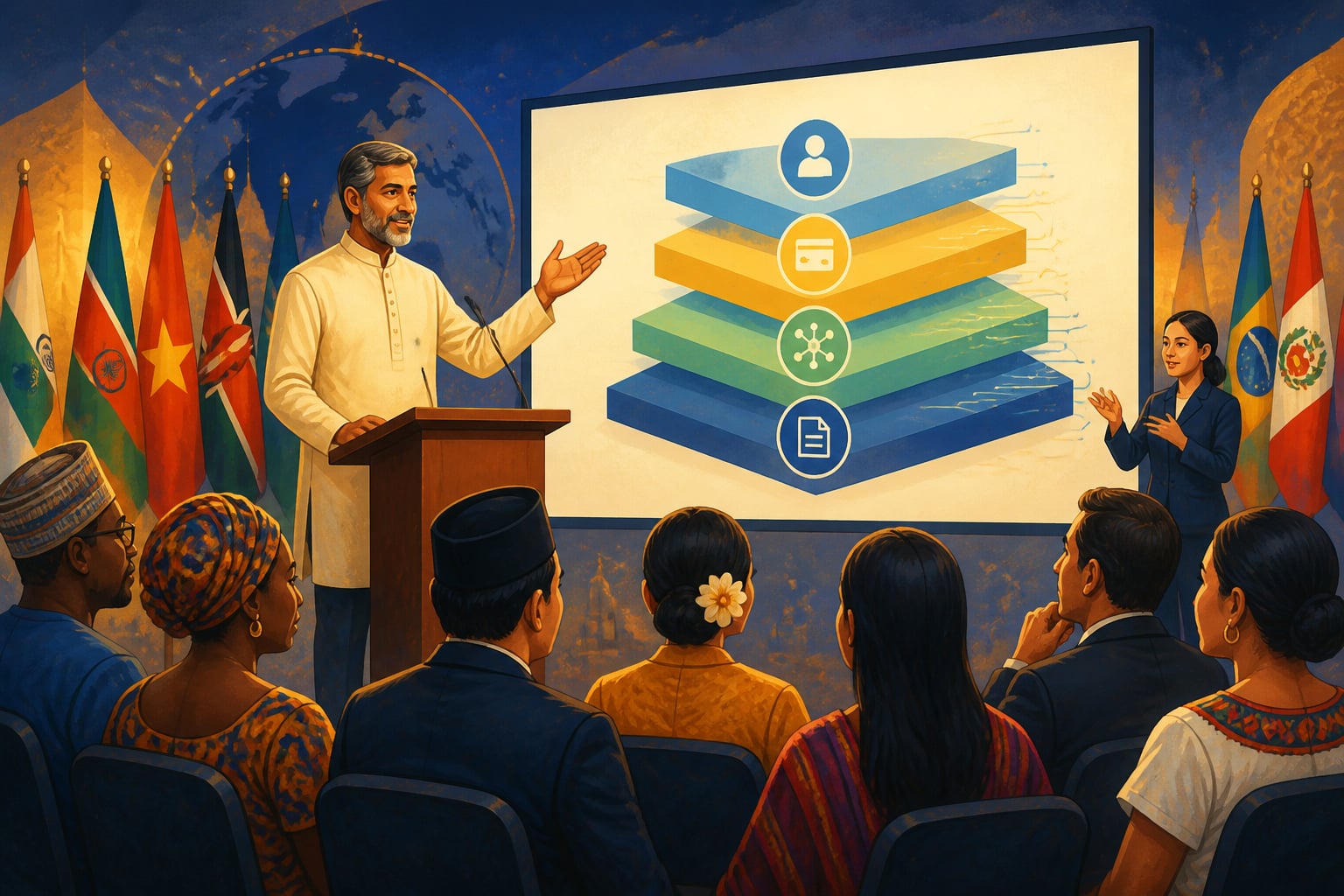 Pramod Varma presenting India Stack at an international conference
