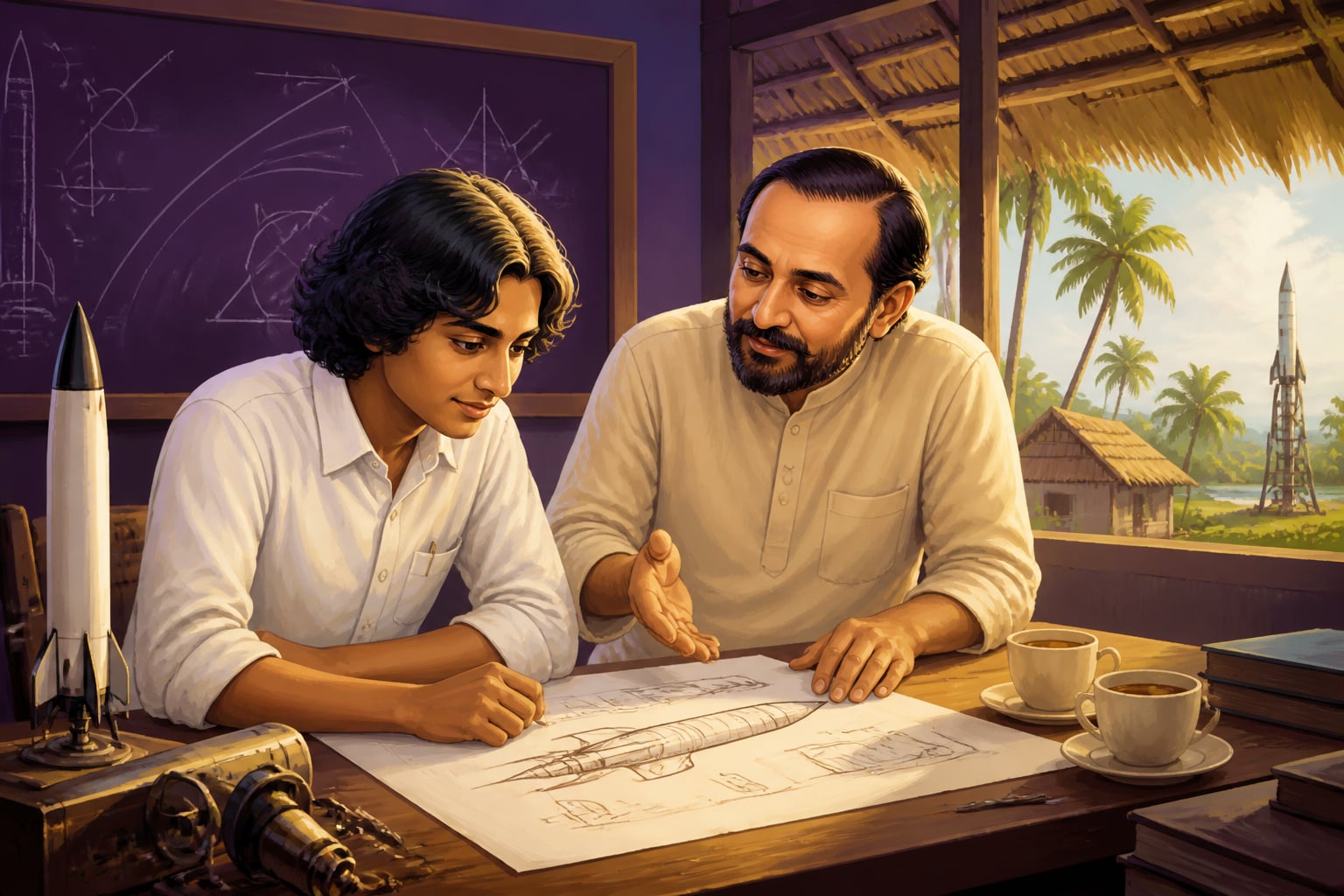 Young APJ Abdul Kalam with his mentor Vikram Sarabhai