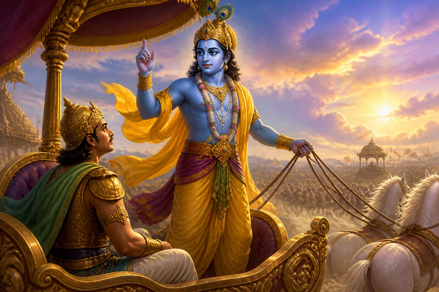 Krishna calls Arjuna to rise