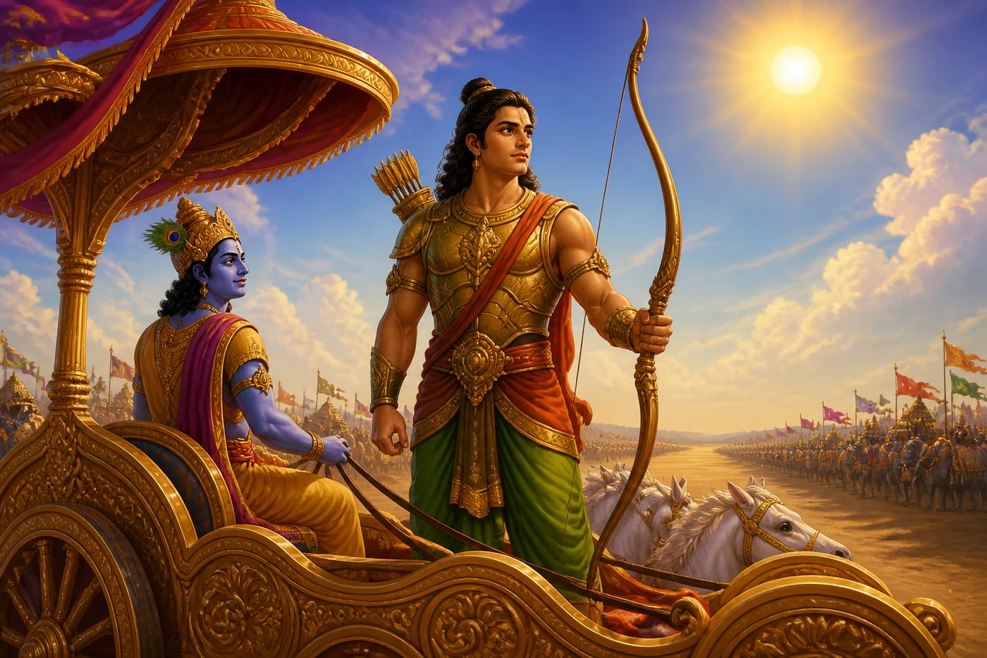 Arjuna resolved at the end of the Gita