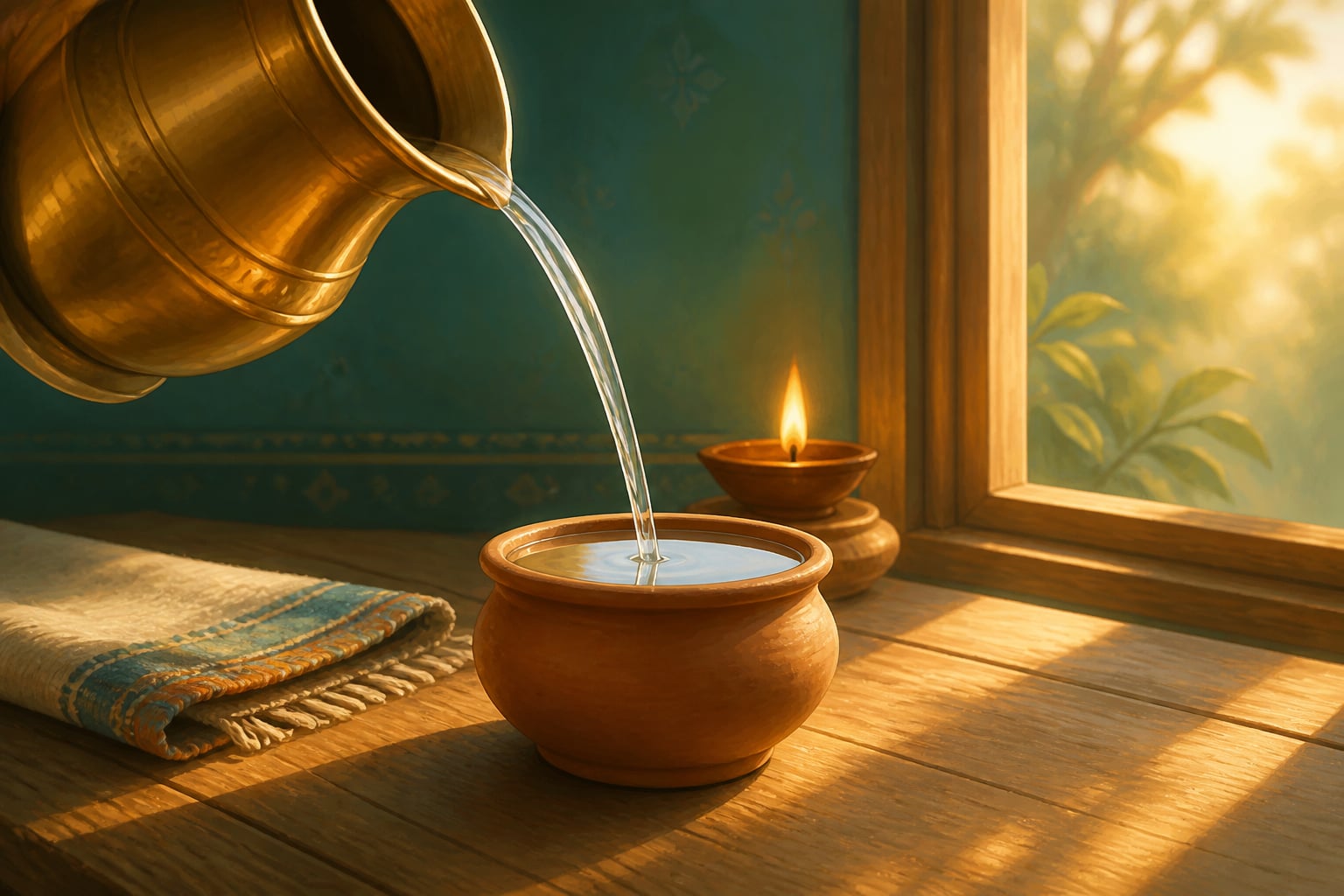 Water poured into a vessel takes its shape, like the mind